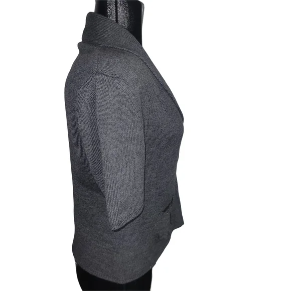 Simons Importation D'Italia Gray Knit Wool Blend Short Sleeve Cardigan L - Picture 3 of 7